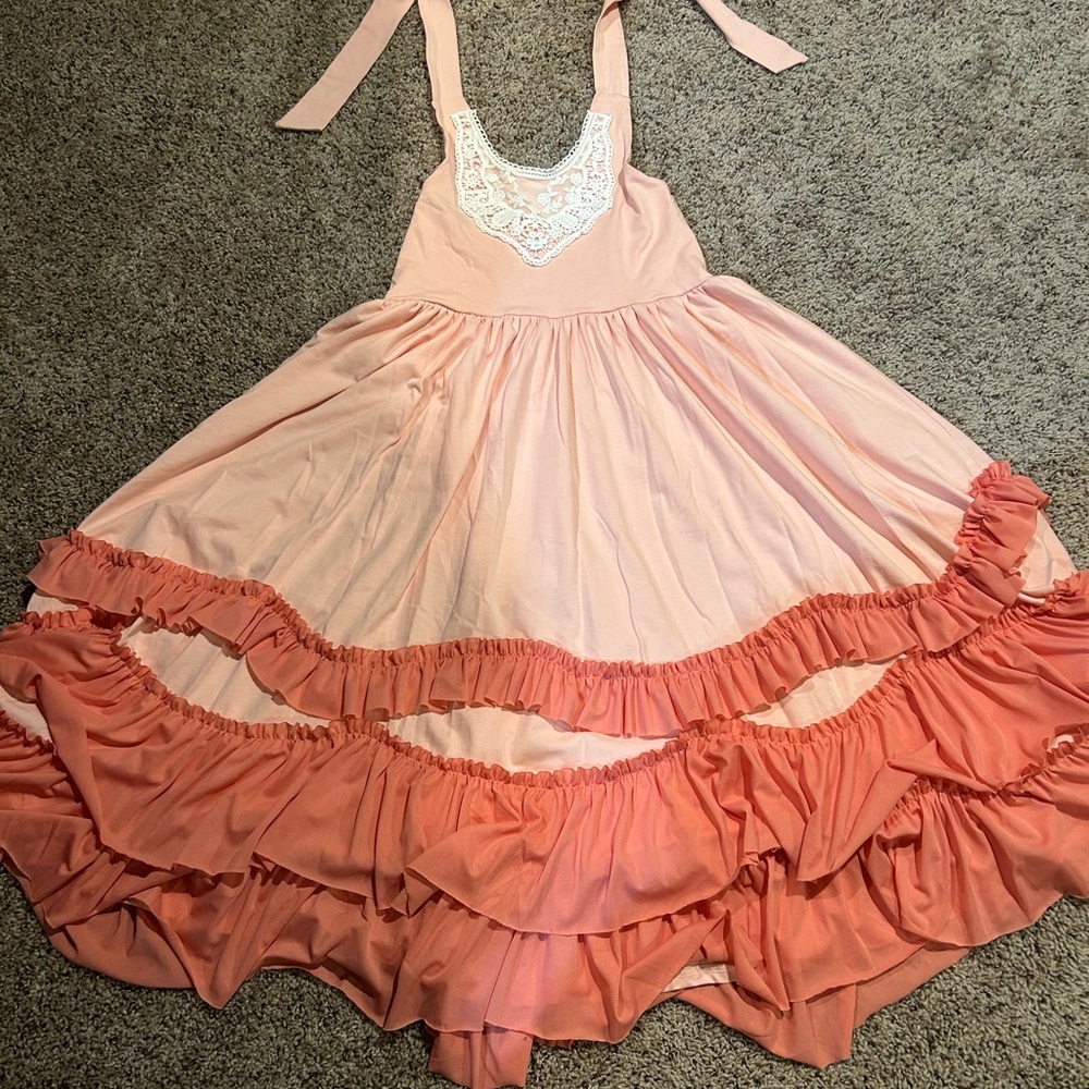 Oopsie Daisy Ruffle Haltet dress
